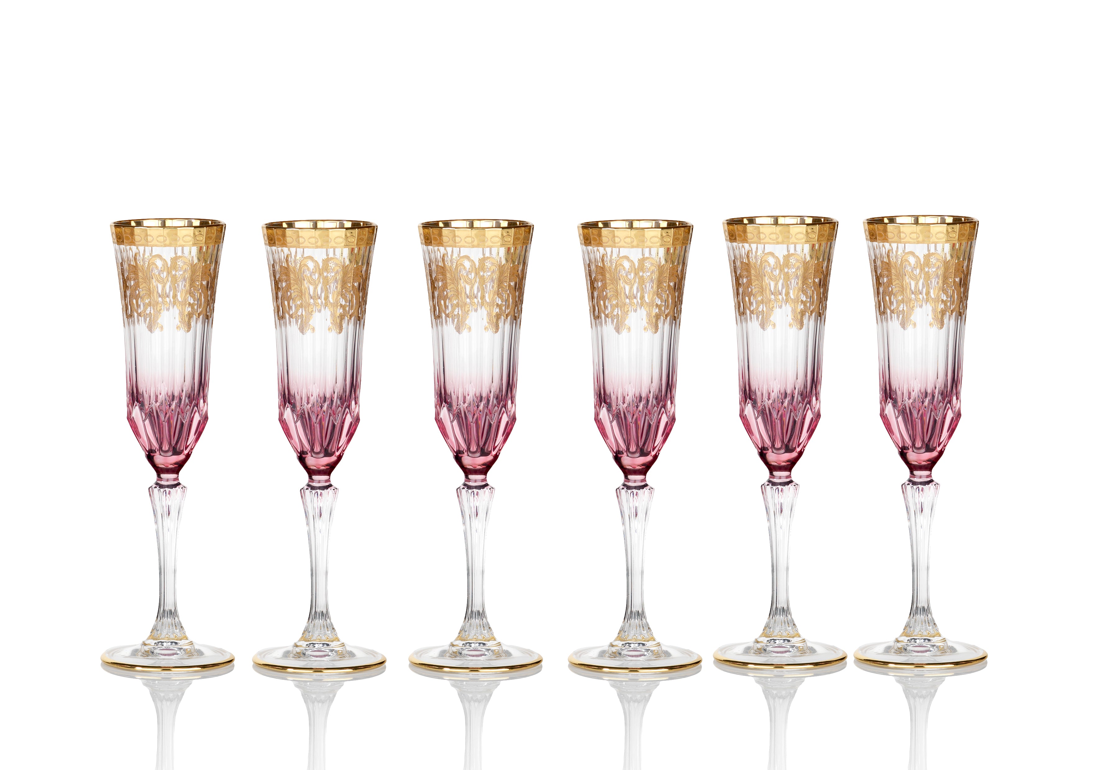 Barware Flute Glass 498 Pink (Case Pack 1)