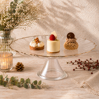 Charlotte 1105602A - 1903009 - Matte Gold Rim Cake Stand (Case Pack 4)