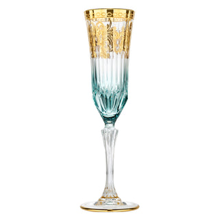Barware Art Deco Flute Glass 498 Blue (Case Pack 1)