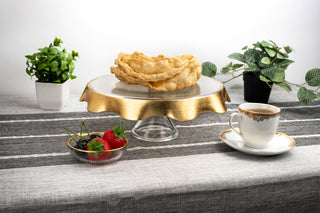 Oscar 1591F-1906006 Gold Edge - Cake Stand (Case Pack 2)