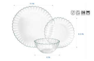 Lax -12 Pc Dinnerware Clear (Case Pack 2)