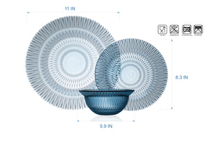 Majestic -12 Pc Dinnerware Blue (Case Pack 2)