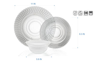 Majestic -12 Pc Dinnerware Clear (Case Pack 2)