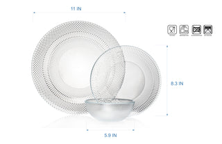 Quartz - 12Pc Dinnerware Clear (Case Pack 2)