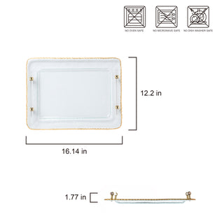 16.14" Glass Tray #RJ3587B-023G (Case Pack 4)