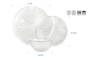 Sea Sponge - 12Pc Dinnerware Clear (Cake Pack 2)